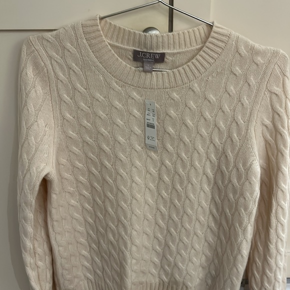 NWT women’s jcrew cream cashmere cable knit sweater, size small. - Picture 5 of 5